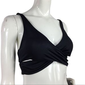 Tahari Wrap Bikini Top Size L Black